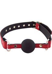 Rouge Leather Adjustable Ball Gag - Black/Red