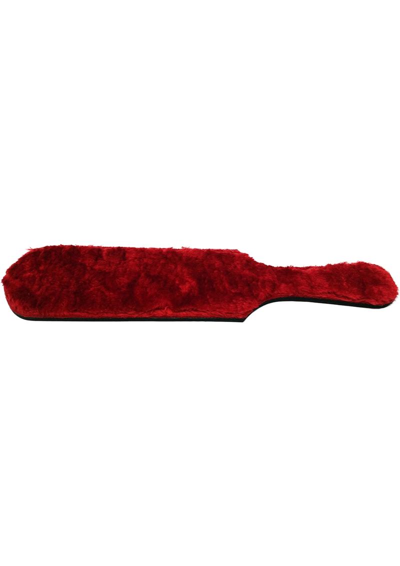 Rouge Leather Paddle with Faux Fur - Black/Red