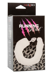Running Wild Faux Fur Tail and Metallic Anal Plug - Metal/White