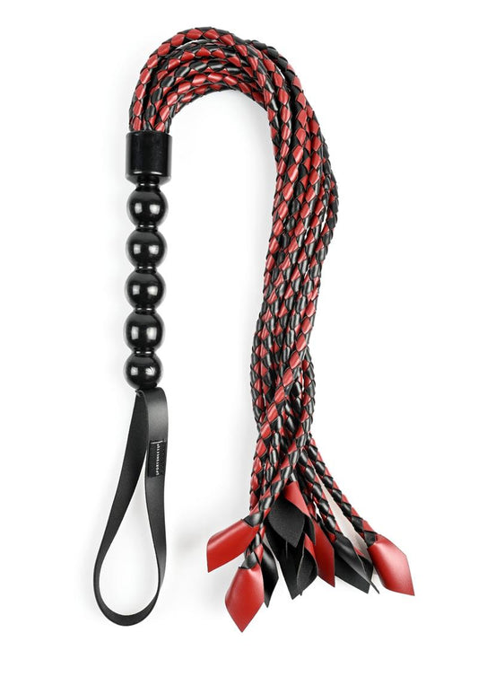 Saffron Braided Flogger - Black/Red