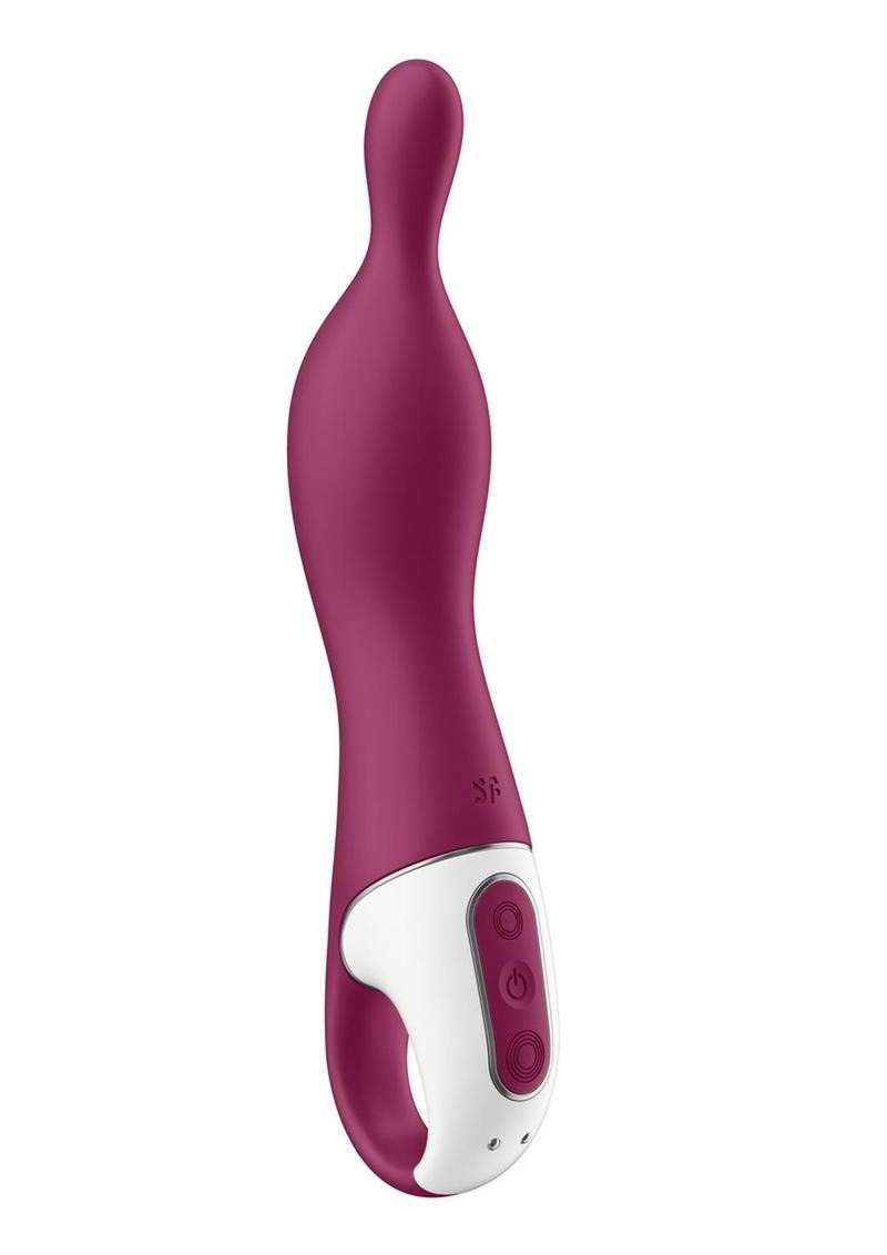 Satisfyer A-Mazing 1 Silicone Vibrating Stimulator - Berry/Red