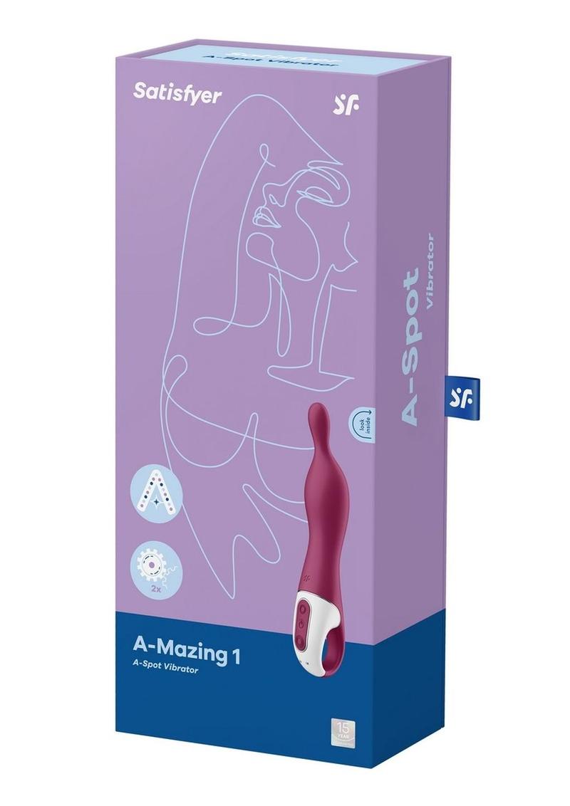 Satisfyer A-Mazing 1 Silicone Vibrating Stimulator - Berry/Red