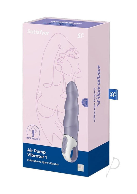 Satisfyer Air Pump Vibrator 1 Rechargeable Silicone Vibrator - Purple/White