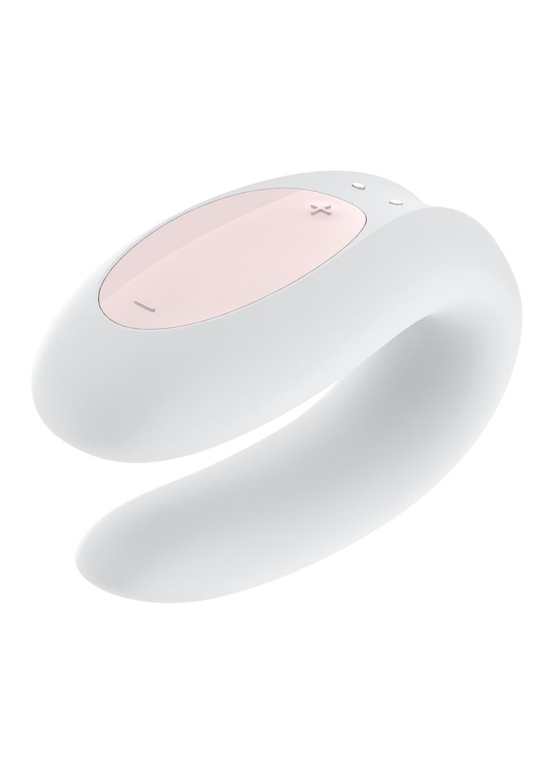 Satisfyer Double Joy Rechargeable Silicone Dual Stimulating Vibrator - White