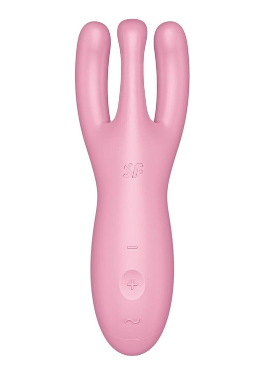 Satisfyer Threesome 4 Rechargeable Silicone Vibrator - Pink