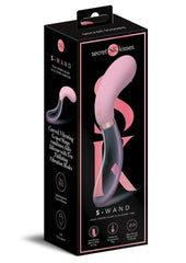 Secret Kisses Glass S Shape Rechargeable Silicone Dual End Vibrator - Clear/Pink