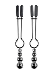 Selopa Beaded Nipple Clamps - Black Chrome