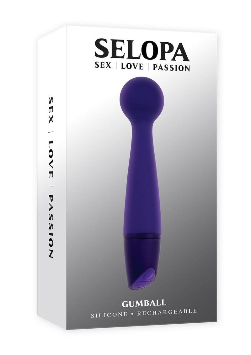 Selopa Gumball Rechargeable Silicone Vibrating Wand - Purple