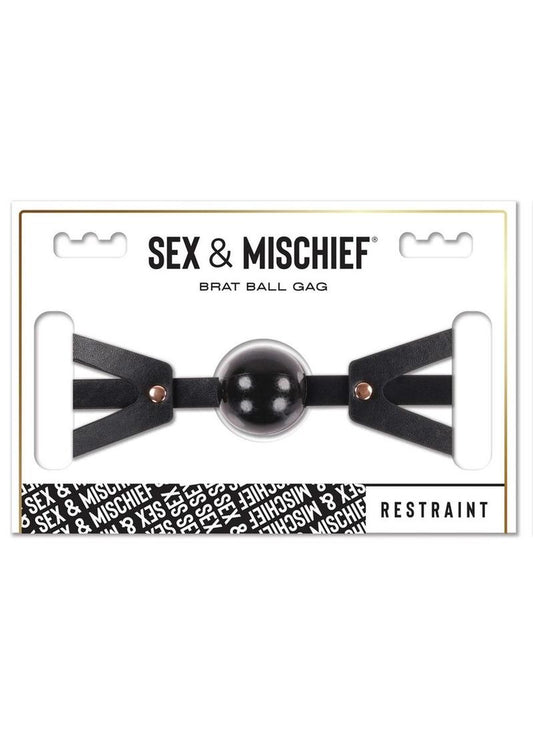 Sex and Mischeif Brat Ball Gag - Black/Rose Gold