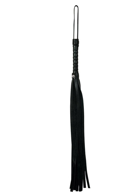 Sex and Mischief Mini Faux Leather Flogger - Black