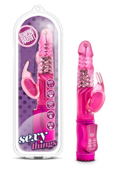 Sexy Things Romping Beaded Rabbit Vibrator - Fuchsia/Pink