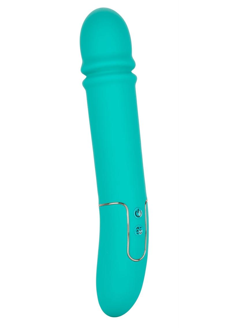 Shameless Flirt Rechargeable Silicone Thrusting Vibrator - Blue