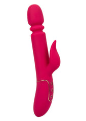 Shameless Slim Charmer Silicone Rechargeable Thrusting Rabbit Vibrator - Pink