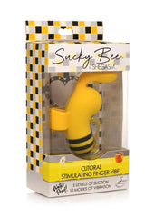 Shegasm Sucky Bee Rechargeable Silicone Clitoral Stimulating Finger Vibrator - Black/Yellow