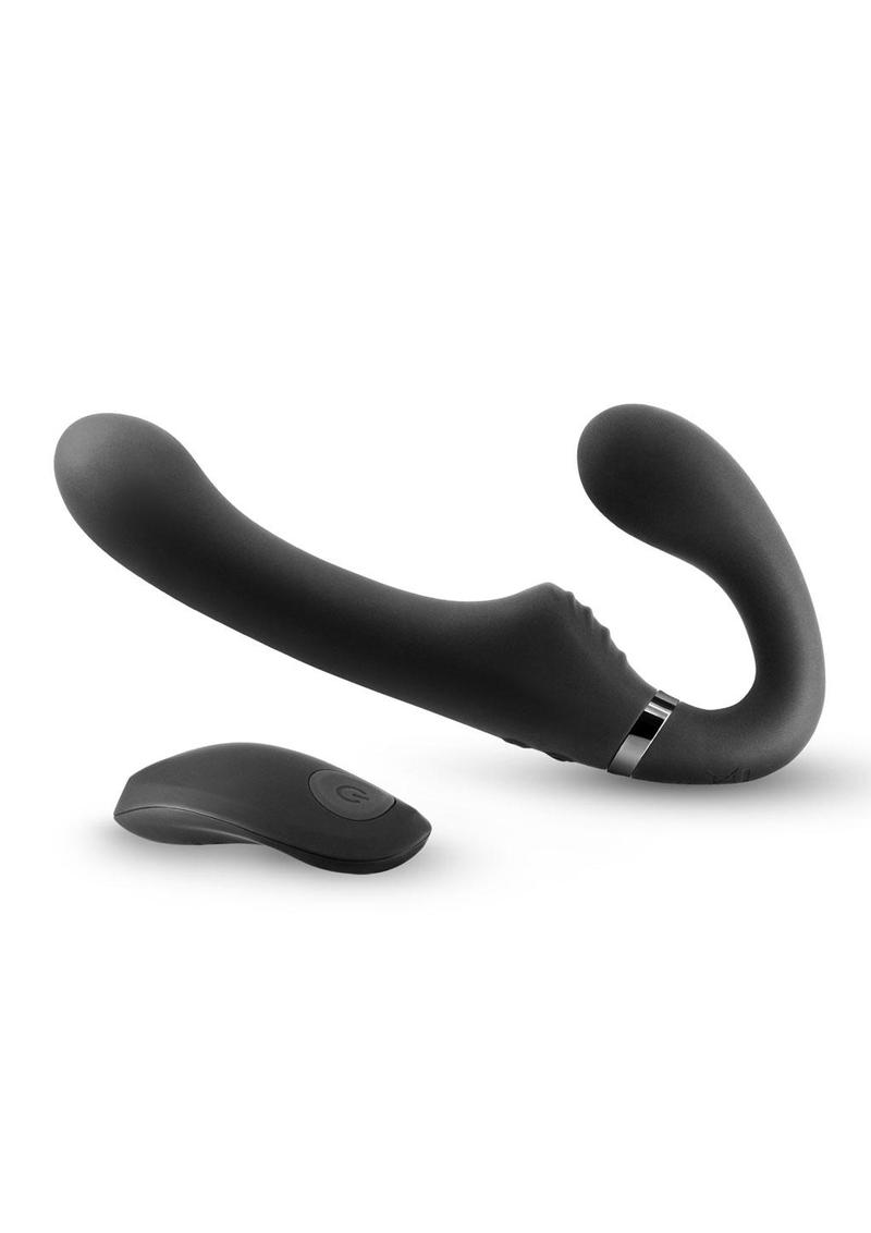 Shi/Shi Midnight Rider Rechargeable Silicone Dual End Strapless Strap-On - Black