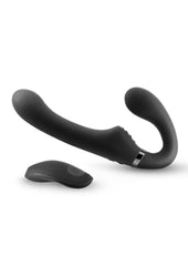 Shi/Shi Midnight Rider Rechargeable Silicone Dual End Strapless Strap-On - Black