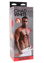 Signature Cocks Chad White Dildo - Vanilla - 8.5in