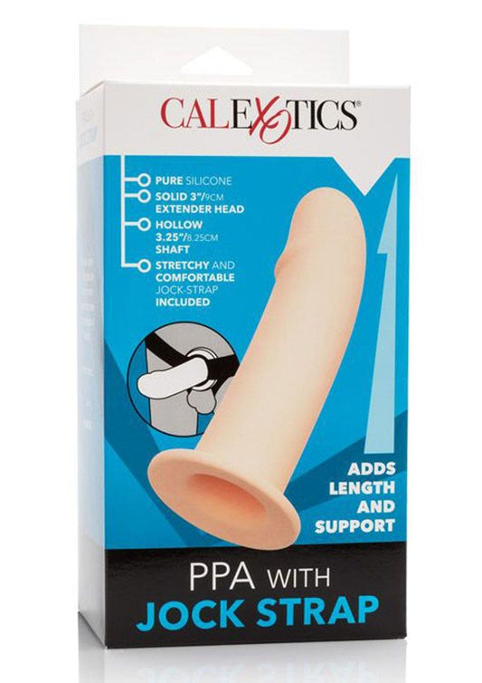 Silicone Ppa Penis Extender with Jock Strap - Vanilla