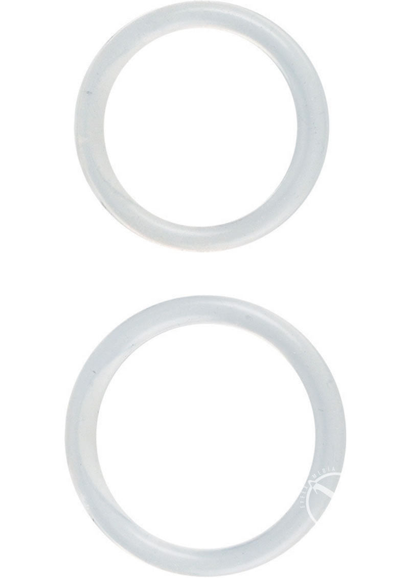 Silicone Rings Cock Rings - Clear - 2 Per Set