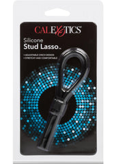 Silicone Stud Lasso Cock Ring - Black