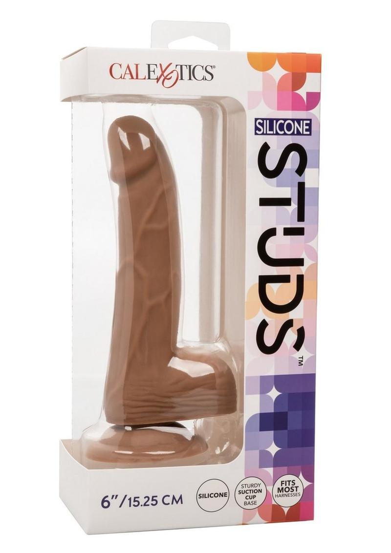 Silicone Studs Realistic Dildo - Caramel - 6in