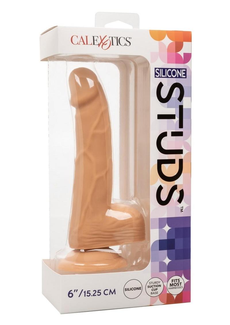 Silicone Studs Realistic Dildo - Vanilla - 6in