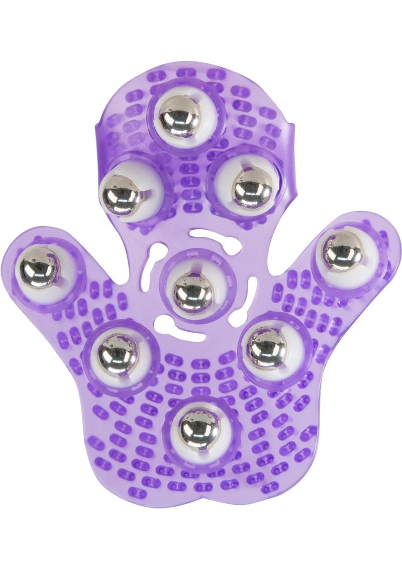 Simple and True Roller Balls Massager Glove - Purple