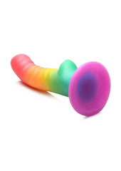 Simply Sweet Ribbed Silicone Rainbow Dildo