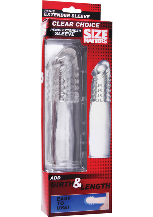 Size Matters Clear Choice Penis Extension Sleeve - Clear