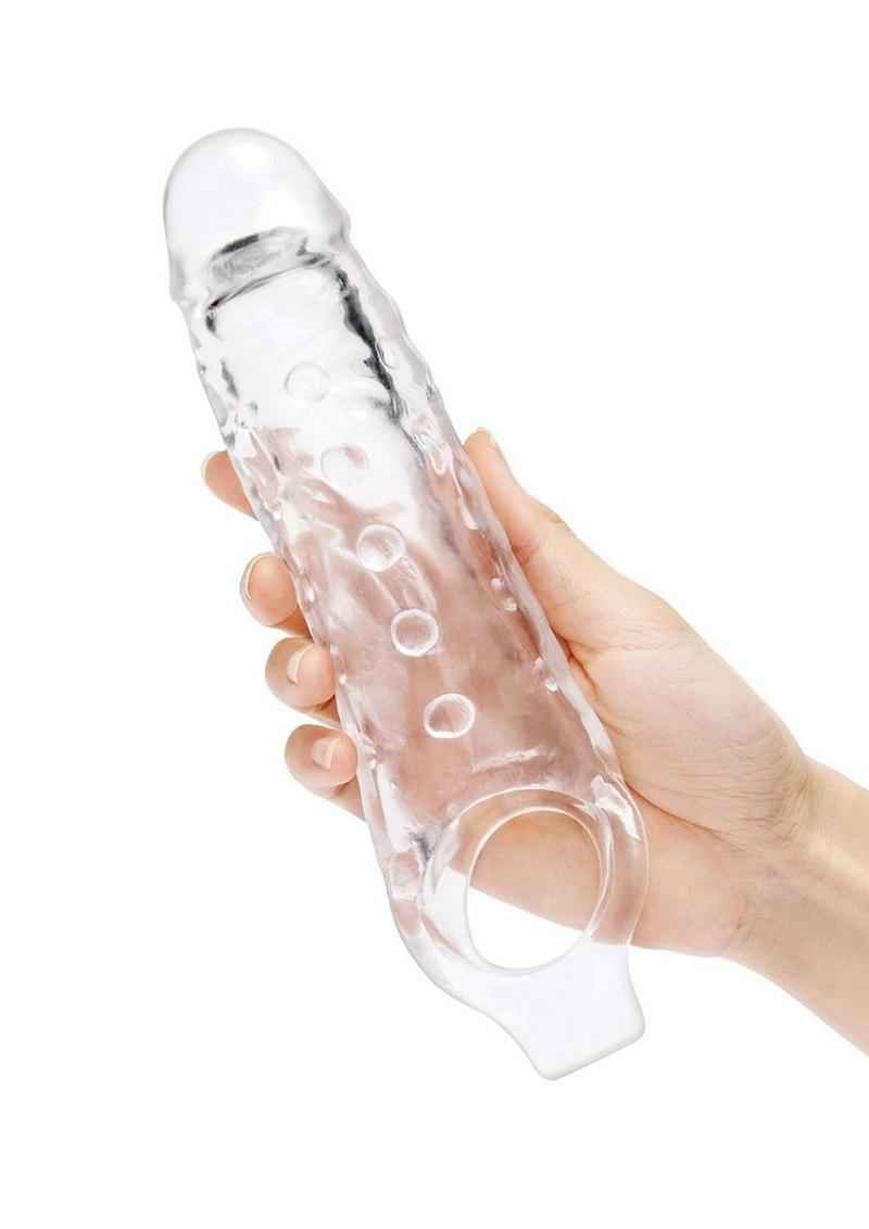 Size Up Studded Clear View Penis Extender with Ball Loop