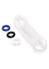 Size Up Texured Clear View Penis Extender with Ball Loop