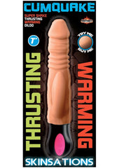 Skinsations Cumquake Super Shake Thrusting Warming Dildo Rechargeable - Vanilla - 7in