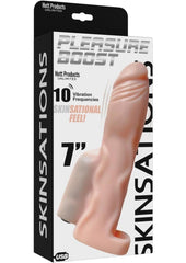 Skinsations Pleasure Boot Extreme Vibe Rechargeable Silicone Cock Sleeve - Vanilla