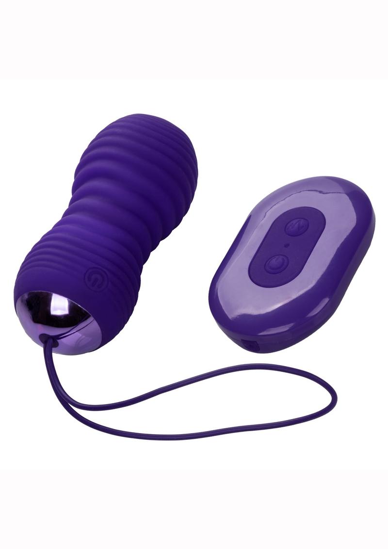 Slay #Thrustme Silicone Rechargeable Thrusting Rotating Vibrator with Remote - Purple