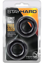 Stay Hard Donut Rings Oversized - Black - 2 Pack