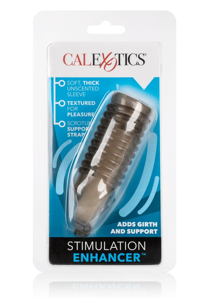 Stimulation Enhancer Textured Penis Sleeve - Smoke - 4.25in