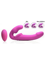 Strap U Evoke Ergo Fit Inflatable and Vibrating Silicone Strapless Strap-On with Remote Control