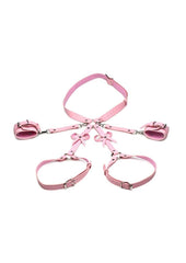 Strict Bondage Harness with Bows - Pink - XLarge/XXLarge