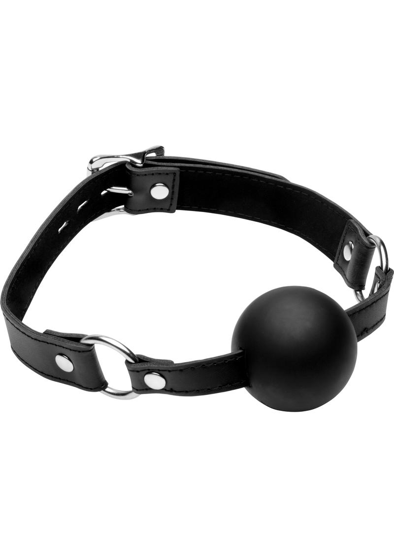 Strict XL Silicone Gag Ball - Black - XLarge - 2in