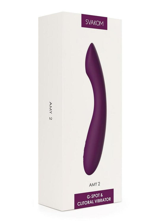 Svakom Amy 2 Rechargeable Silicone Vibrator - Purple/Violet