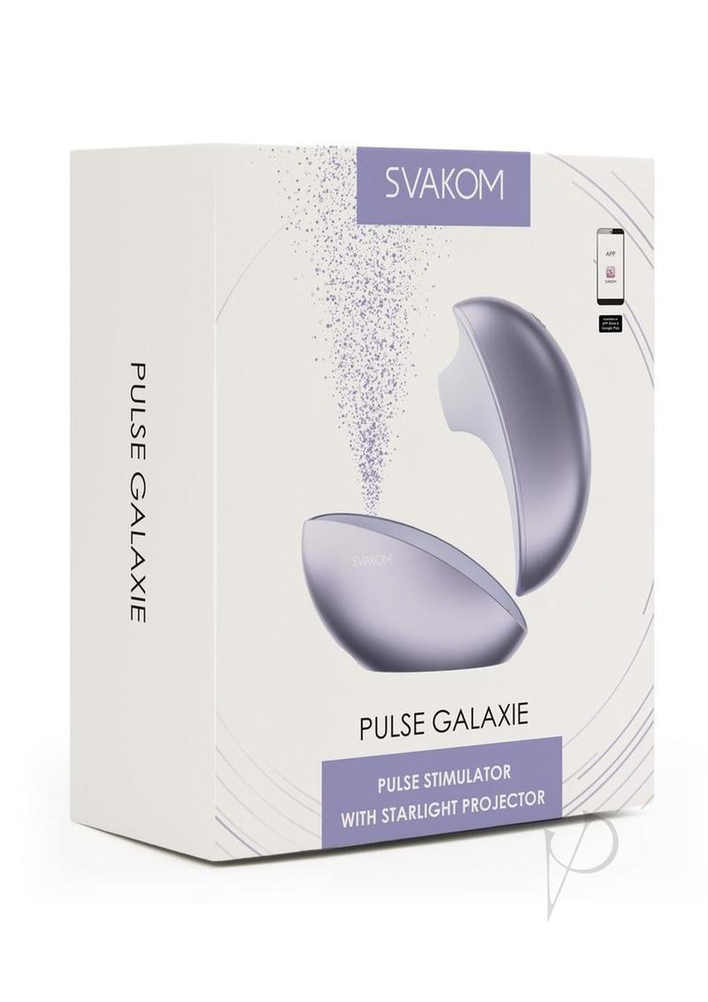 Svakom Pulse Galaxie App Compatible Rechargeable Silicone Clitoral Stimulator with Remote - Metallic - Lilac/Purple