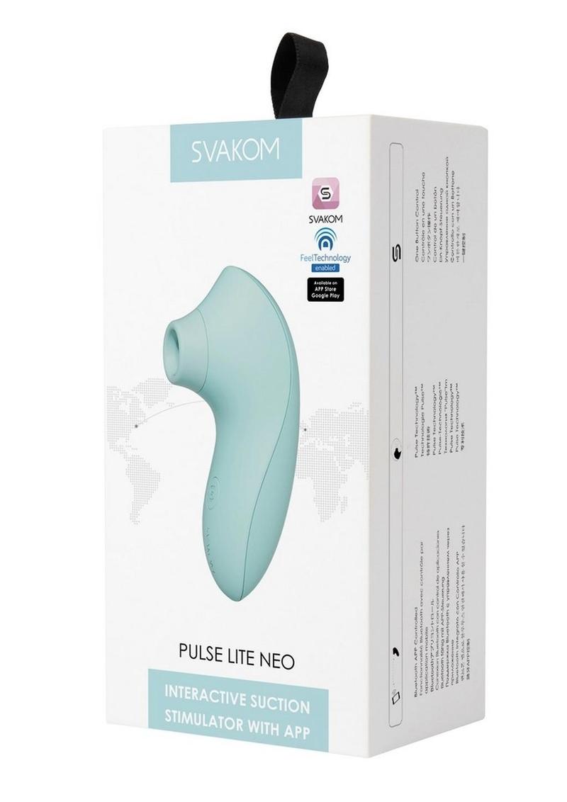 Svakom Pulse Lite Neo Interactive Suction Stimulator - Blue/Seafoam Blue