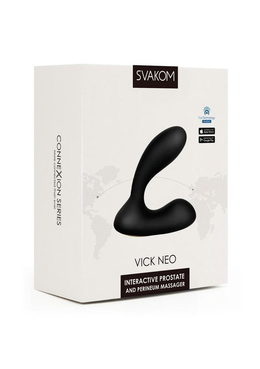 Svakom Vick Neo Silicone Prostate Massager - Black/Gold