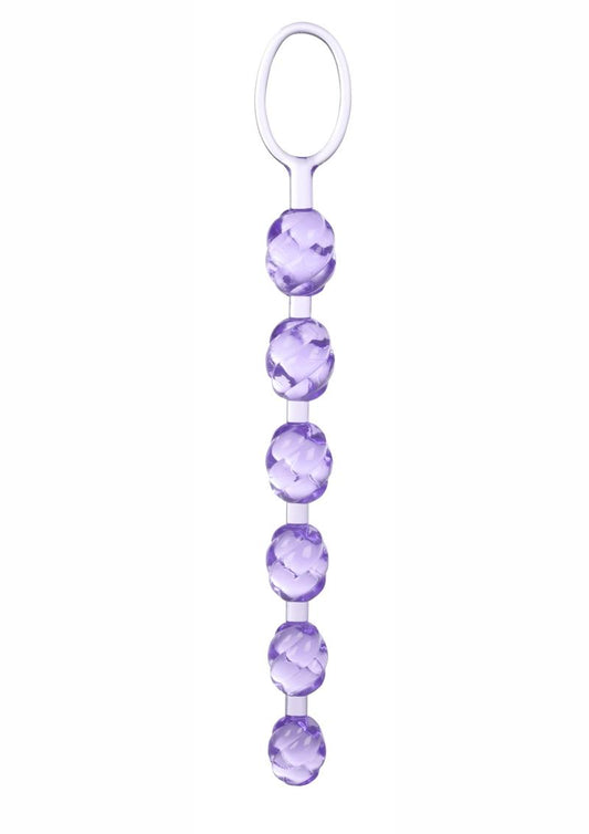 Swirl Pleasure Anal Beads - Purple