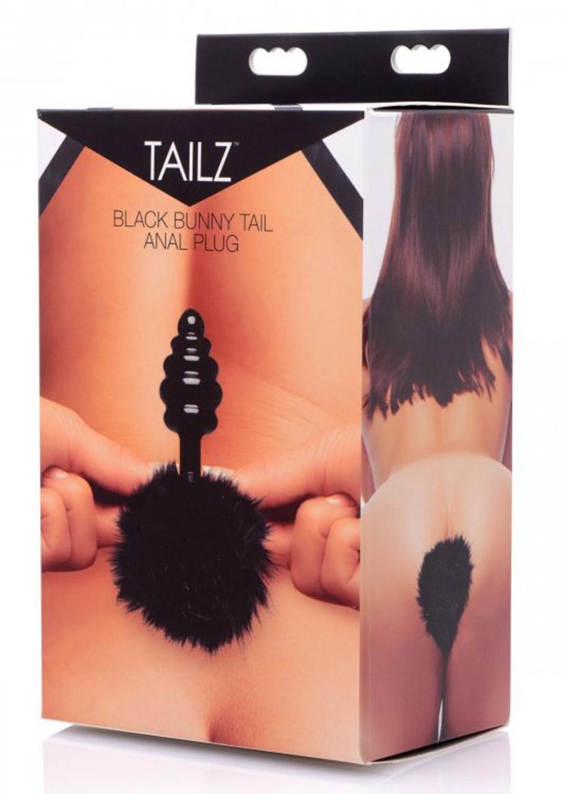 Tailz Bumble Bunny Faux Fur Tail Plug - Black