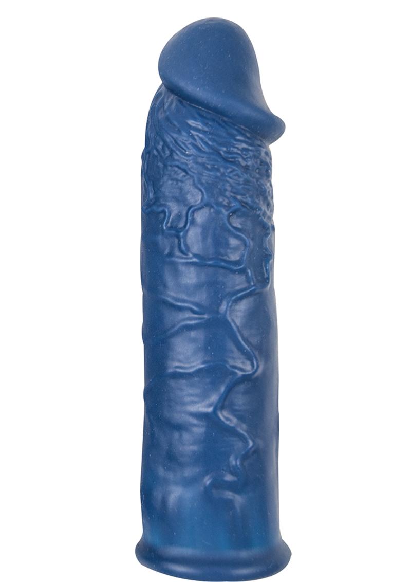 The Great Extender Silicone Penis Sleeve - Blue - 6in