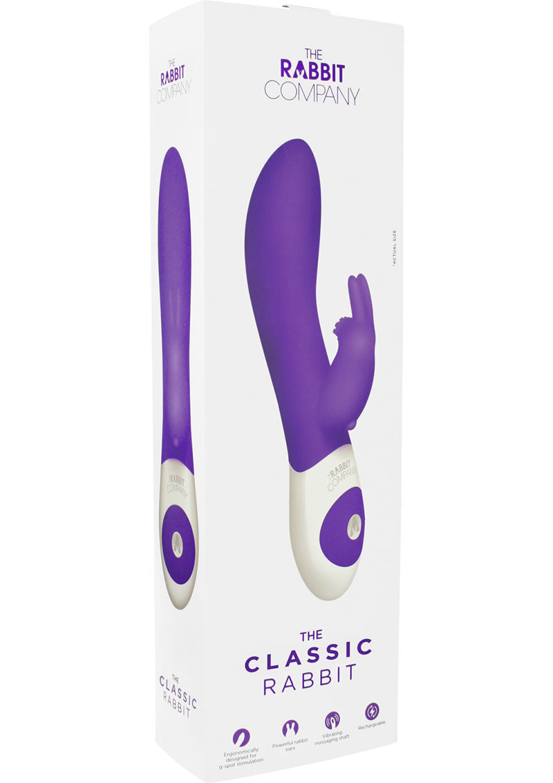 The Classic Rabbit Rechargeable Silicone G-Spot Vibrator - Purple