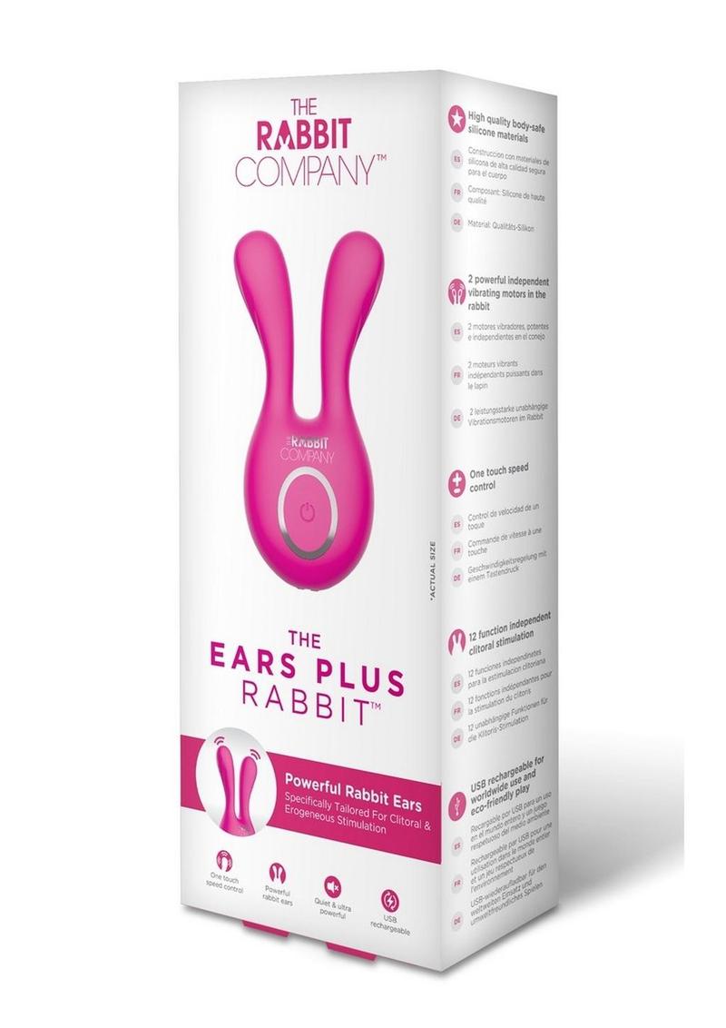 The Ears Plus Rabbit Rechargeable Silicone Stimulator - Hot Pink/Pink