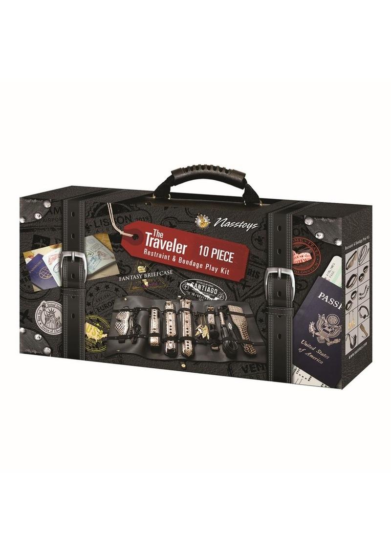 The Traveler Restraint and Bondage Play Kit - Black/Gold - Set Of 10