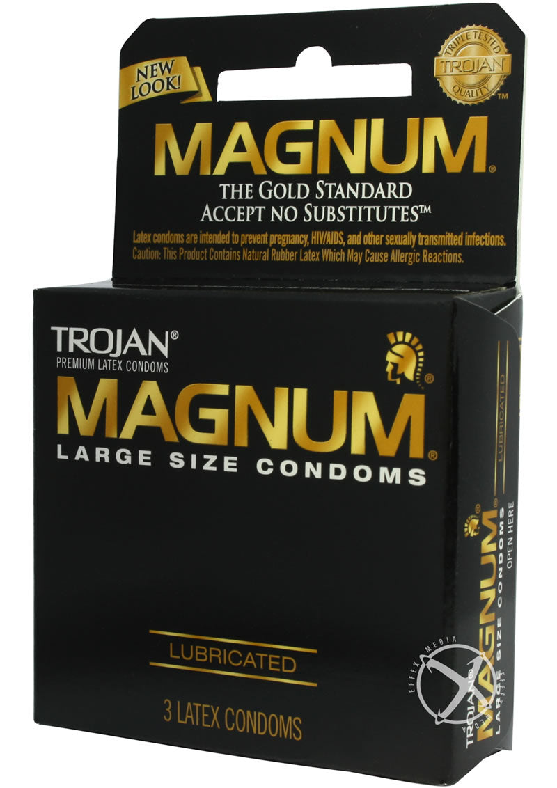 Trojan Condom Magnum Large Size Lubricated - 3 Pack